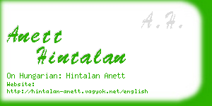 anett hintalan business card